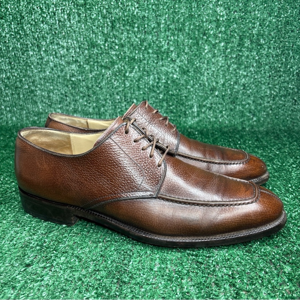 Salvatore Ferragamo Brown Leather Split‎ Toe Derby Dress Shoes Size 8.5 D